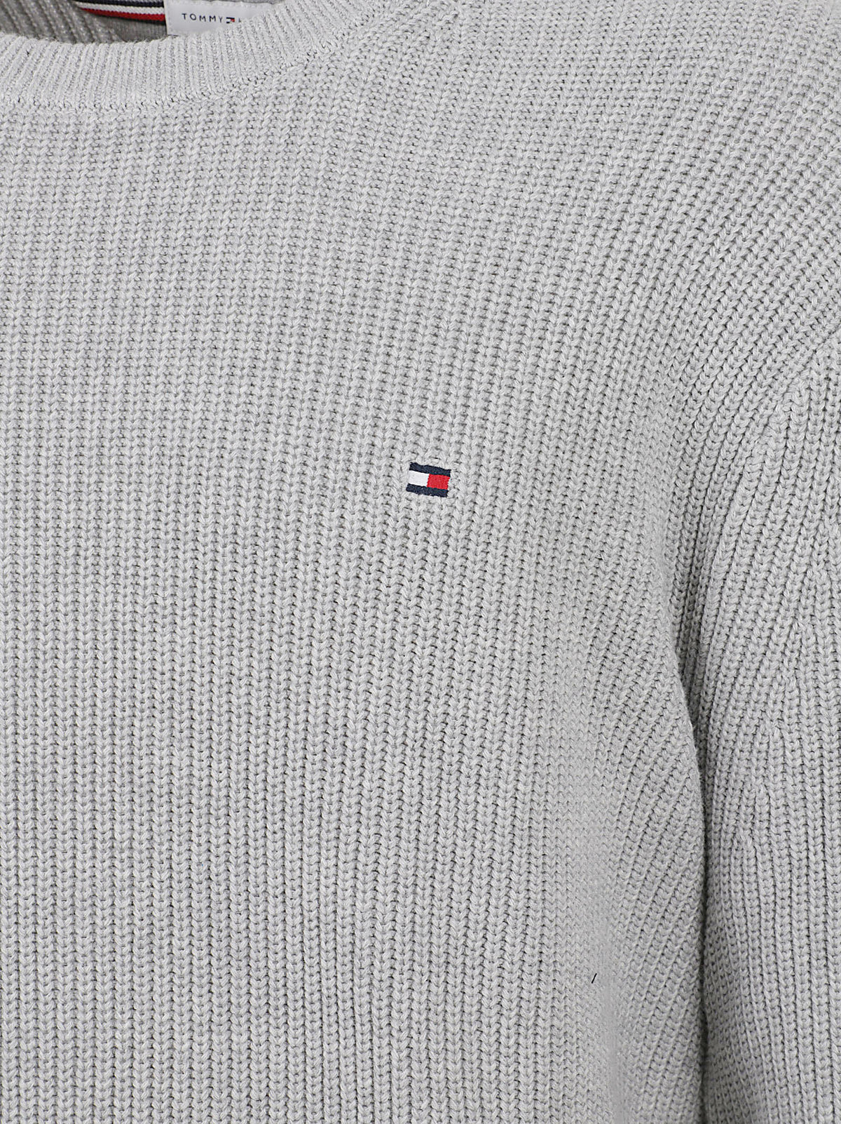 MAGLIONE GIROCOLLO UOMO RWB RIB CREW NECK - TOMMY HILFIGER MW0MW41516 P01 Light Grey Heather TOMMY 1 LINEA 