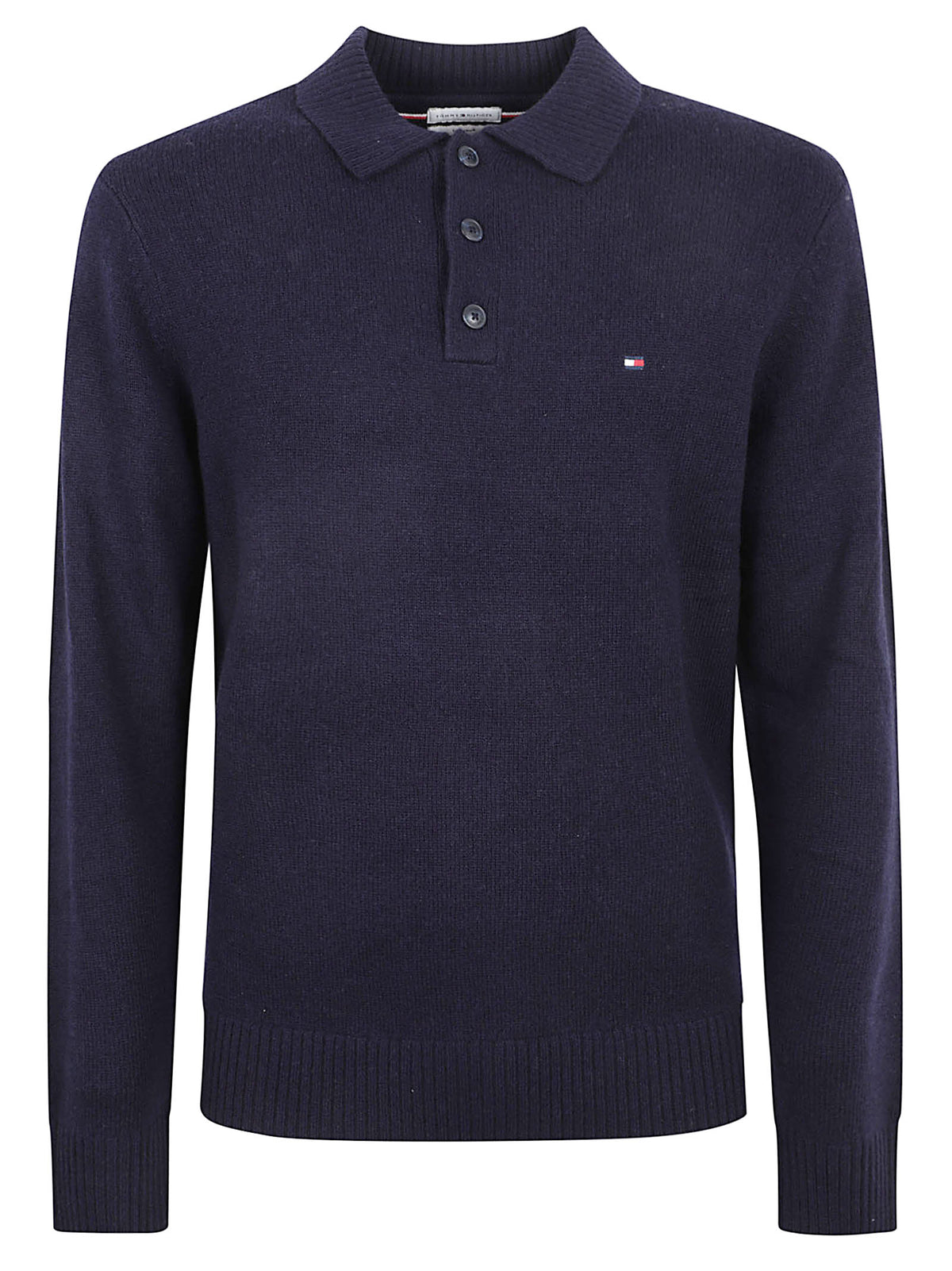 MAGLIONE POLO UOMO LAMBSWOOL LS POLO - TOMMY HILFIGER<BR/> MW0MW44785 DW5 NAVY BLUE TOMMY 1 LINEA 