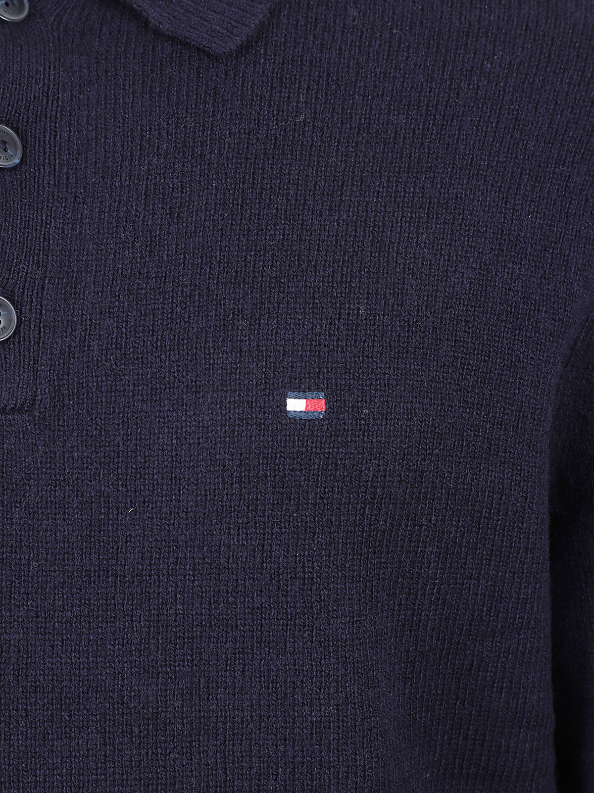 MAGLIONE POLO UOMO LAMBSWOOL LS POLO - TOMMY HILFIGER<BR/> MW0MW44785 DW5 NAVY BLUE TOMMY 1 LINEA 