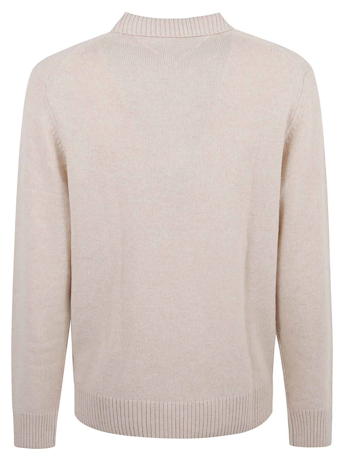 MAGLIONE POLO UOMO LAMBSWOOL LS POLO - TOMMY HILFIGER MW0MW44785 HGF HEATHERED OATMILK TOMMY 1 LINEA 