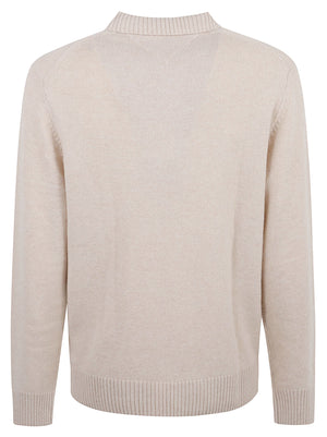 MAGLIONE POLO UOMO LAMBSWOOL LS POLO - TOMMY HILFIGER MW0MW44785 HGF HEATHERED OATMILK TOMMY 1 LINEA 
