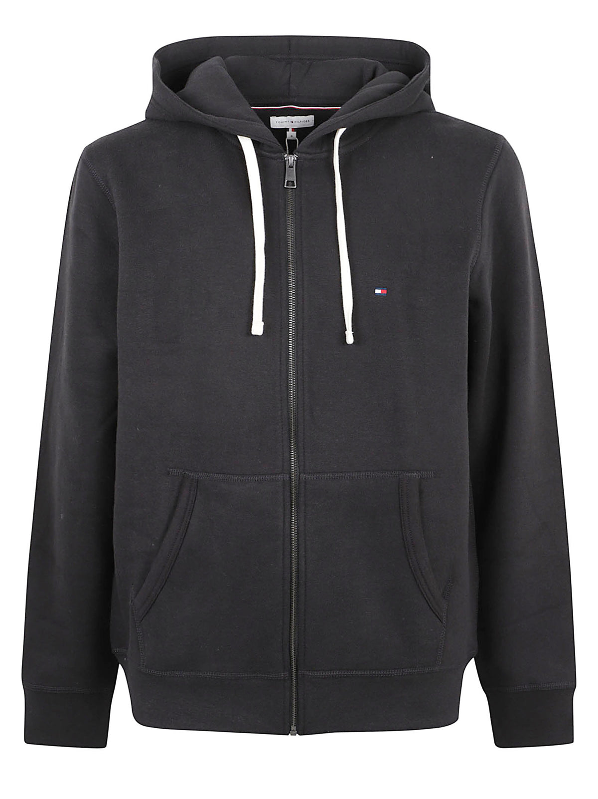 FELPA UOMO CON CAPPUCCIO ESSENTIAL FLEECE HOODED REG ZT - TOMMY HILFIGER <BR/> MW0MW44931 BDS Black TOMMY 1 LINEA 
