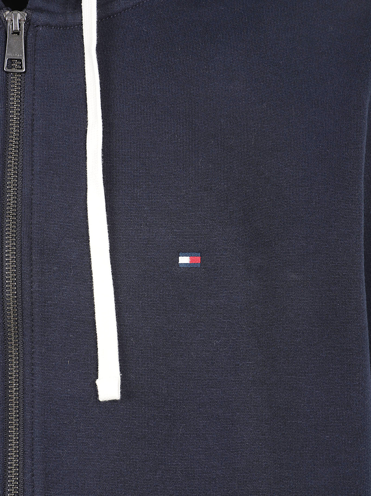 FELPA UOMO CON CAPPUCCIO ESSENTIAL FLEECE HOODED REG ZT - TOMMY HILFIGER<BR/> MW0MW44931 DW5 NAVY BLUE TOMMY 1 LINEA 