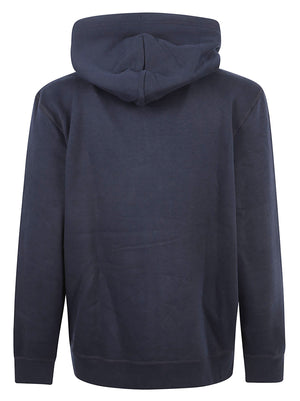 FELPA UOMO CON CAPPUCCIO ESSENTIAL FLEECE HOODED REG ZT - TOMMY HILFIGER<BR/> MW0MW44931 DW5 NAVY BLUE TOMMY 1 LINEA 