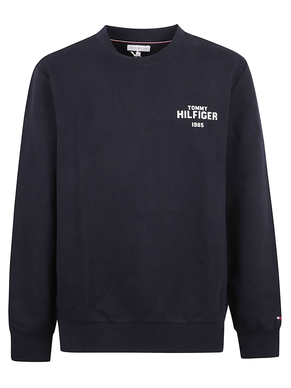 FELPA UOMO GIROCOLLO HILFIGER 1985 REF TERRY CREW - TOMMY HILFIGER<BR/> MW0MW44938 DW5 NAVY BLUE TOMMY 1 LINEA 