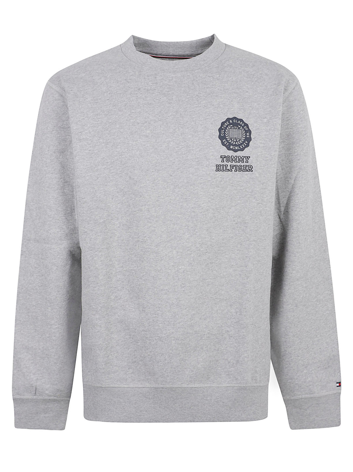 FELPA UOMO GIROCOLLO VARSITY ROUNDEL REG FLEECE CREW - TOMMY HILFIGER<BR/> MW0MW44953 P01 Light Grey Heather TOMMY 1 LINEA 