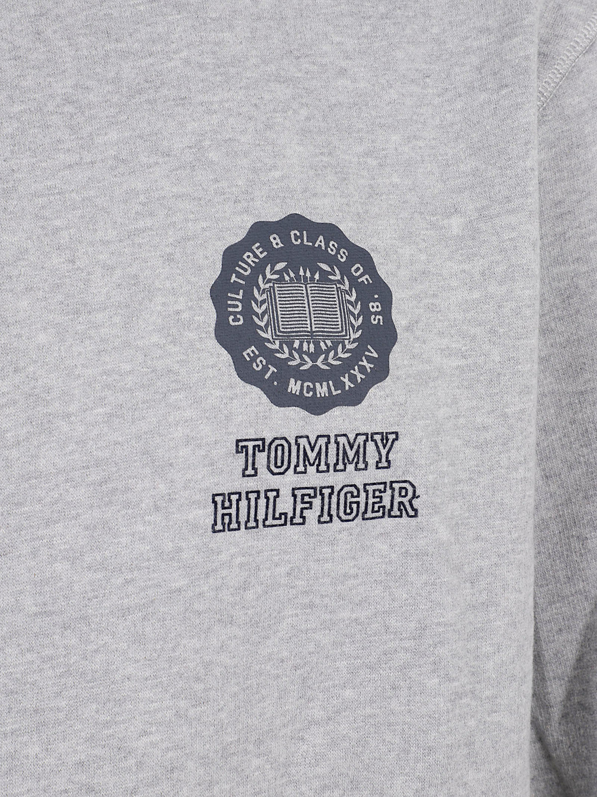 FELPA UOMO GIROCOLLO VARSITY ROUNDEL REG FLEECE CREW - TOMMY HILFIGER<BR/> MW0MW44953 P01 Light Grey Heather TOMMY 1 LINEA 