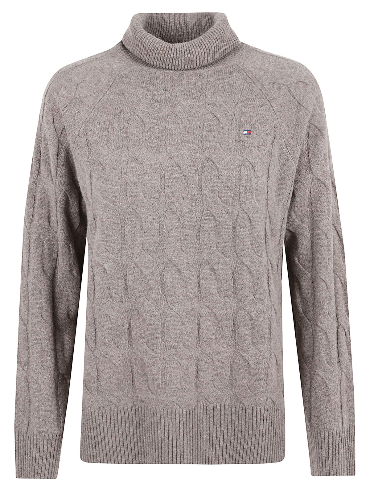 MAGLIONE DONNA COLLO ALTO  SOFT WOOLCABLE ROLL-NK LS - TOMMY HILFIGER WW0WW46791 HH9 HOT COCO HEATHER TOMMY 1 LINEA 
