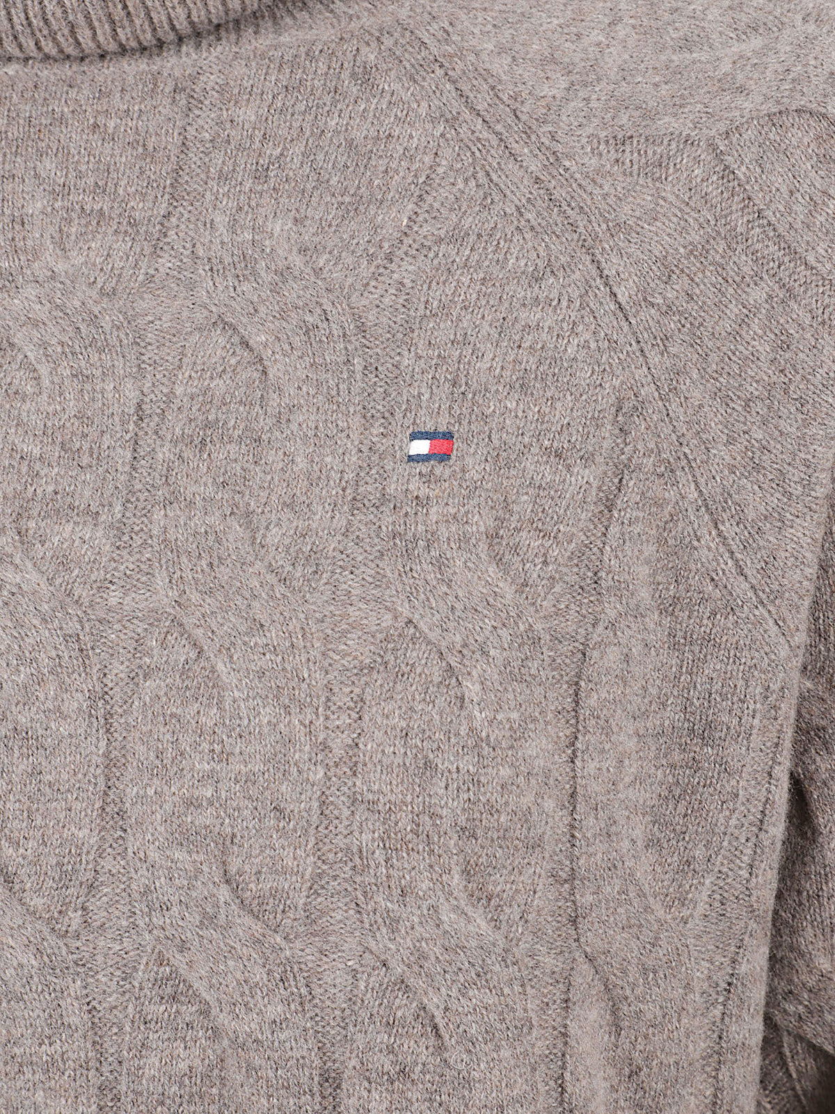 MAGLIONE DONNA COLLO ALTO  SOFT WOOLCABLE ROLL-NK LS - TOMMY HILFIGER WW0WW46791 HH9 HOT COCO HEATHER TOMMY 1 LINEA 