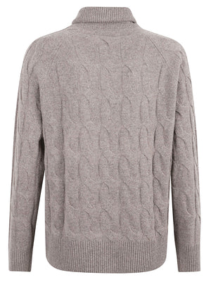 MAGLIONE DONNA COLLO ALTO  SOFT WOOLCABLE ROLL-NK LS - TOMMY HILFIGER WW0WW46791 HH9 HOT COCO HEATHER TOMMY 1 LINEA 