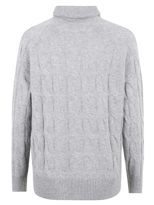 MAGLIONE DONNA A COLLO ALTO SOFT WOOLCABLE ROLL-NK LS - TOMMY HILFIGER WW0WW46791 P7D MEDIUM GREY HEATHER TOMMY 1 LINEA 
