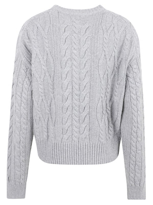 MAGLIONE GIROCOLLO DONNA TXTRL CABLE DRESSING C-NK - TOMMY HILFIGER <BR/> WW0WW51396 P7D MEDIUM GREY HEATHER TOMMY 1 LINEA 