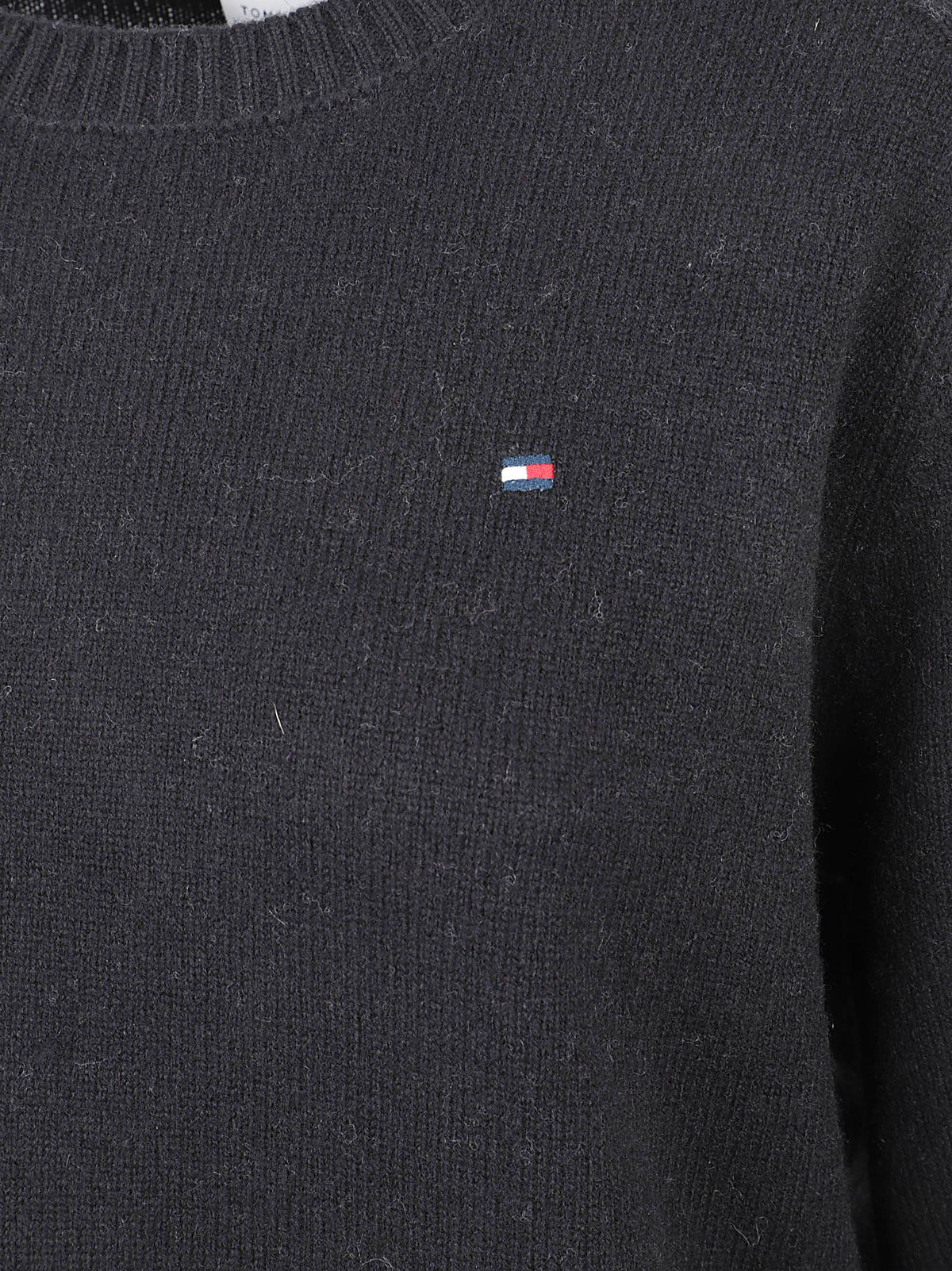 MAGLIONE GIROCOLLO DONNA C-NK SOFT WOOL JERSEY SLIM - TOMMY HILFIGER <BR/> WW0WW51432 BDS Black TOMMY 1 LINEA 