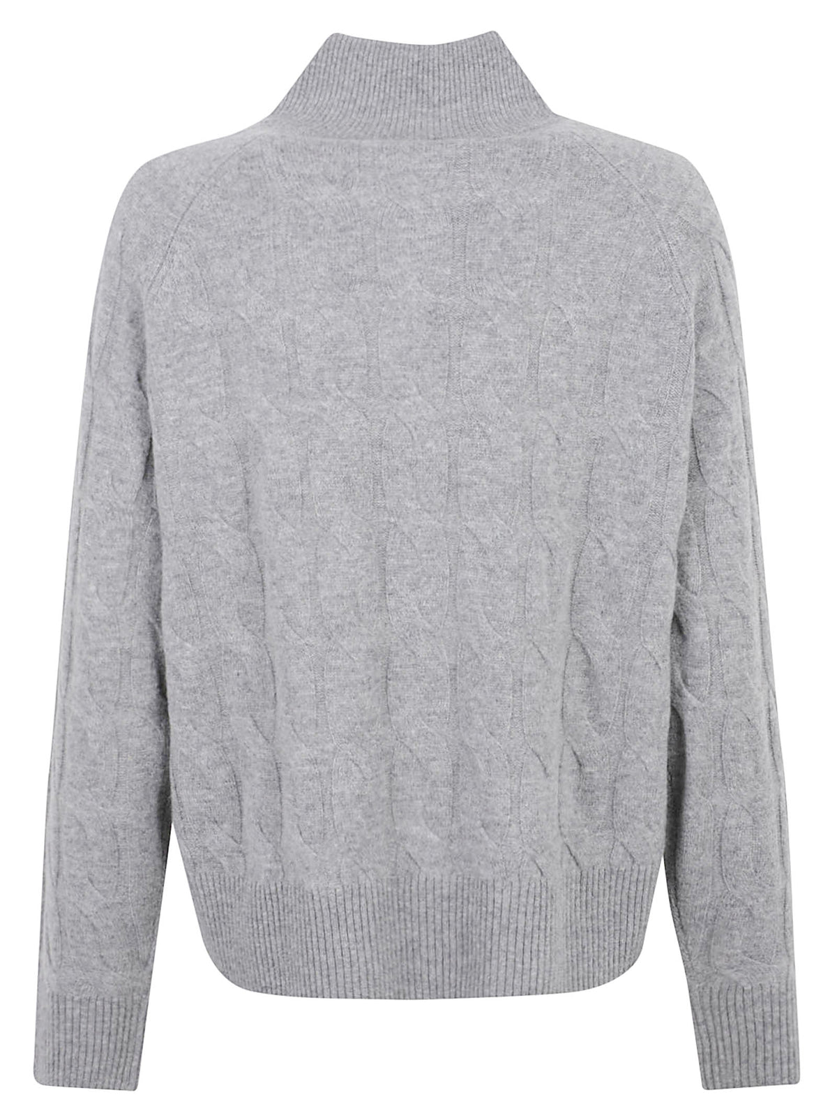 MAGLIONE DONNA A COLLO ALTO SOFT WOOL CABLE MK-NK HENLEY - TOMMY HILFIGER WW0WW52189 P7D MEDIUM GREY HEATHER TOMMY 1 LINEA 