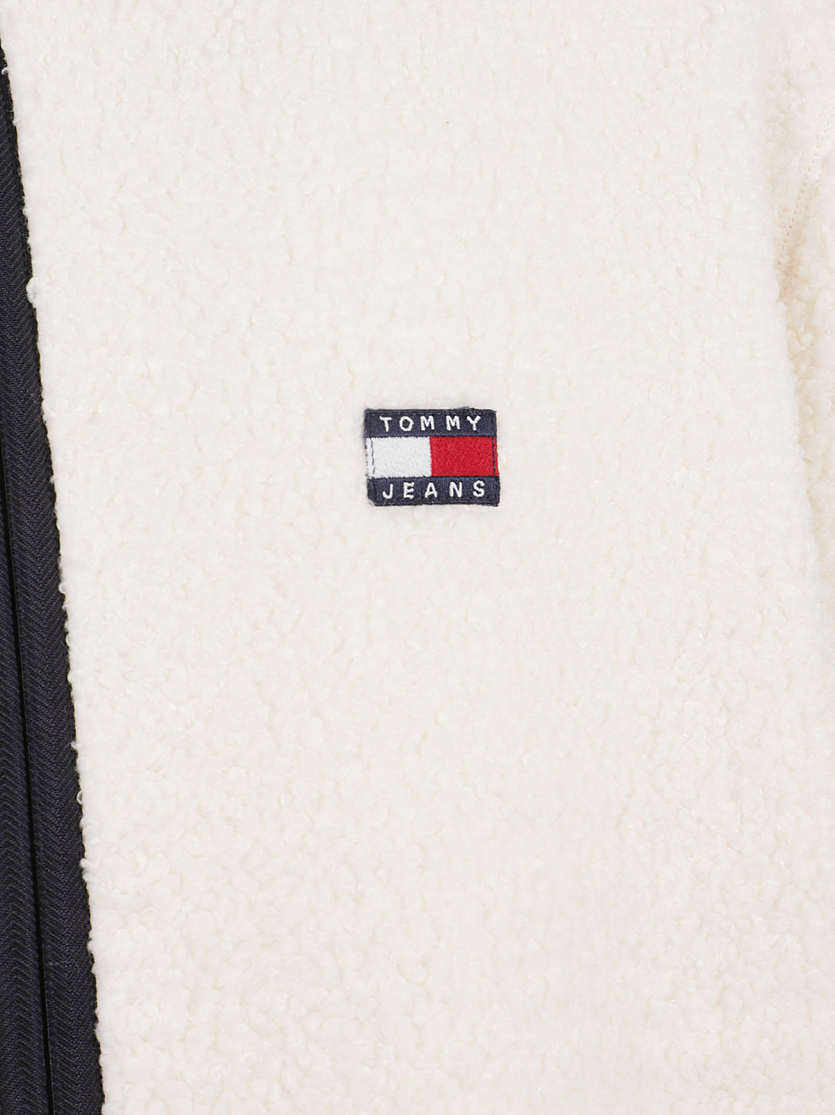 GIACCA UOMO CON CAPPUCCIO REG BADGE TEDDY ZIP - TOMMY JEANS<BR/> DM0DM19224 AEF CREAM TOMMY HILFIGER 