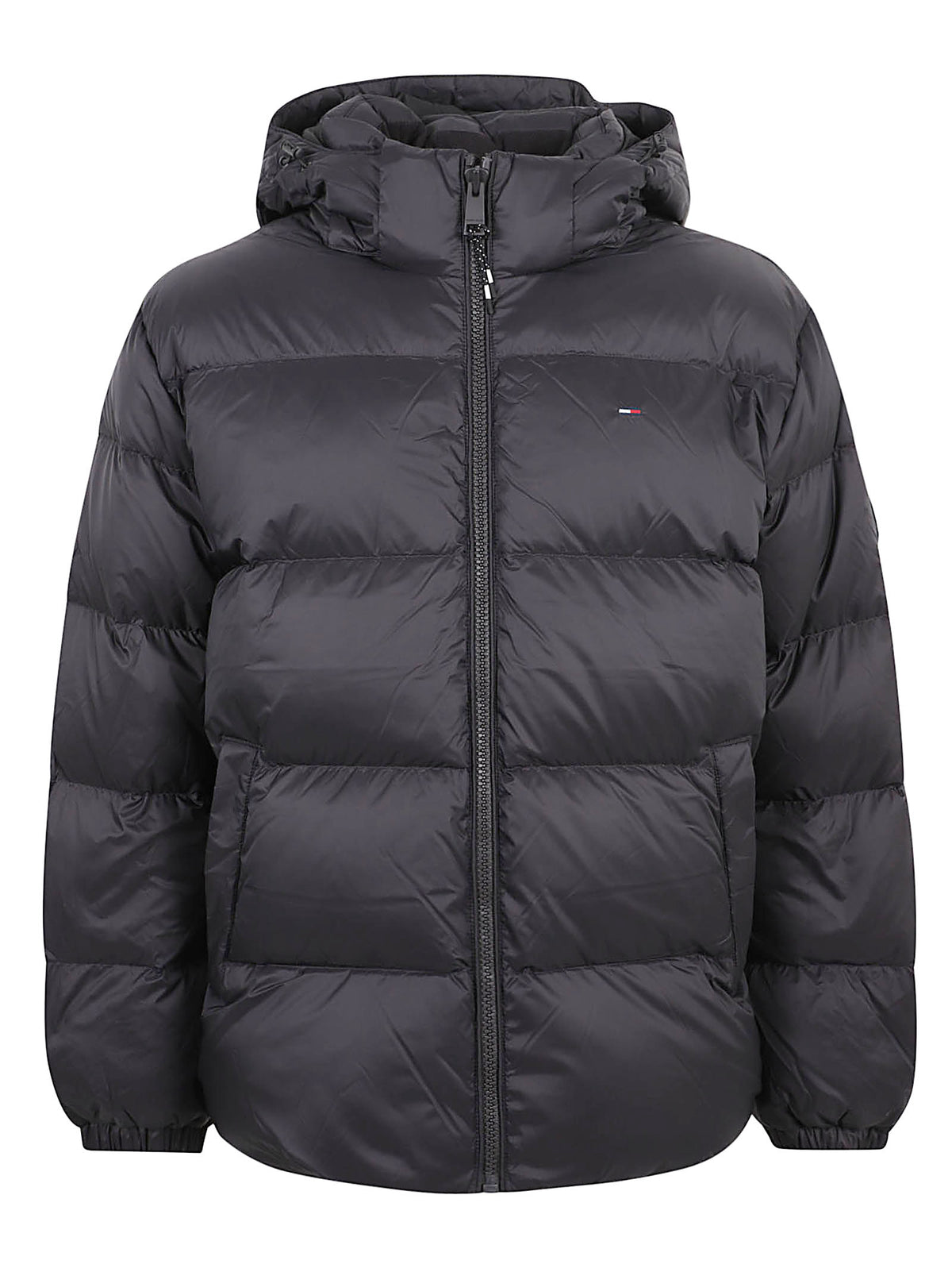GIACCA UOMO CON CAPPUCCIO ESSENTIAL DOWN JACKET - TOMMY JEANS<BR/> DM0DM19786 BDS Black TOMMY HILFIGER 