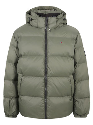 GIACCA UOMO CON CAPPUCCIO ESSENTIAL DOWN JACKET - TOMMY JEANS DM0DM19786 M04 ROCKY MOUNTAIN TOMMY HILFIGER 