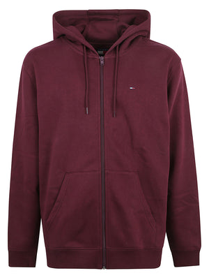 FELPA UOMO CON CAPPUCCIO REG S FLAG ZIP - TOMMY JEANS DM0DM20743 V11 CALIPSO BERRY TOMMY HILFIGER 