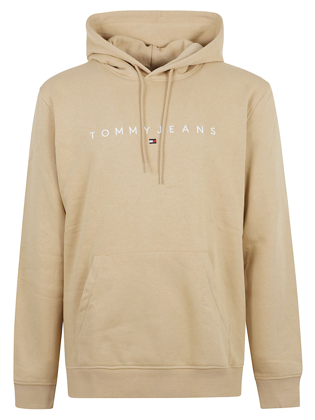 FELPA UOMO CON CAPPUCCIO REG LINEAR - TOMMY JEANS<BR/> DM0DM20746 ACA SANDY BEIGE TOMMY HILFIGER 