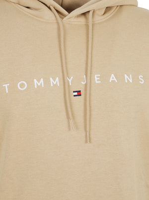 FELPA UOMO CON CAPPUCCIO REG LINEAR - TOMMY JEANS<BR/> DM0DM20746 ACA SANDY BEIGE TOMMY HILFIGER 