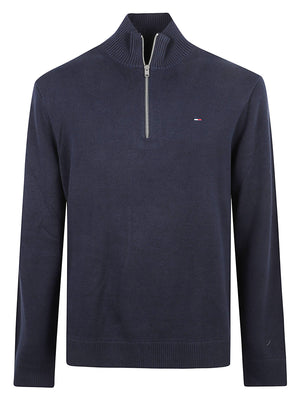 MAGLIONE UOMO SLIM ESS LIGHT 1/4 ZIP - TOMMY JEANS DM0DM21654 C1G DARK NIGHT NAVY TOMMY HILFIGER 