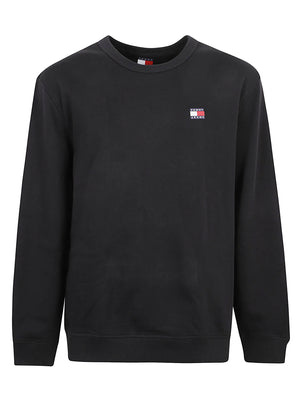 FELPA UOMO GIROCOLLO REG BADGE - TOMMY JEANS DM0DM21921 BDS Black TOMMY HILFIGER 