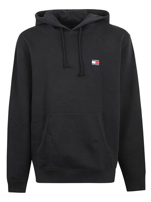 FELPA UOMO CON CAPPUCCIO REG BADGE - TOMMY JEANS<BR/> DM0DM21922 BDS Black TOMMY HILFIGER 