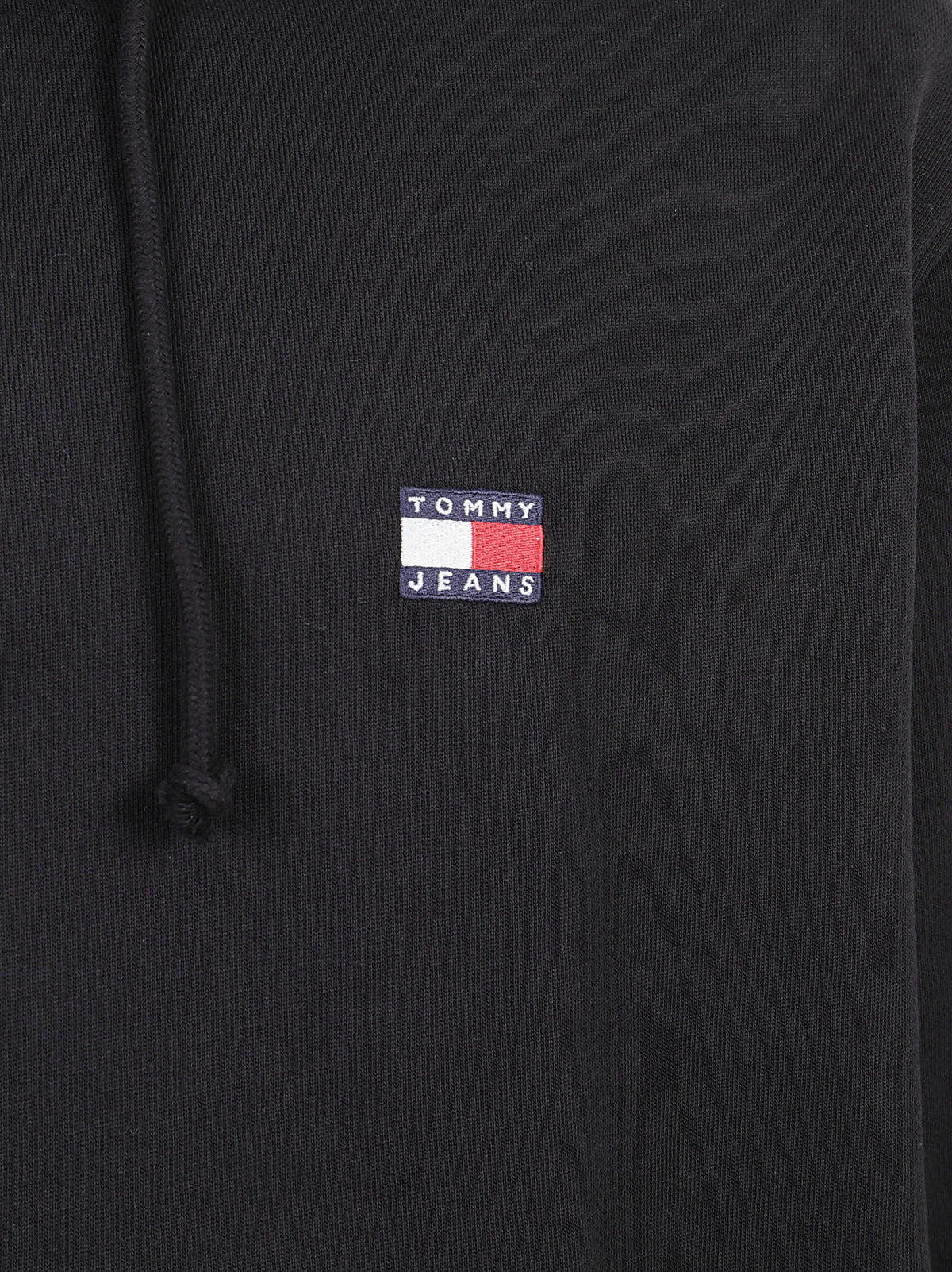 FELPA UOMO CON CAPPUCCIO REG BADGE - TOMMY JEANS<BR/> DM0DM21922 BDS Black TOMMY HILFIGER 