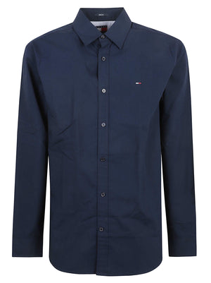 CAMICIA UOMO REG POPLIN - TOMMY JEANS<BR/> DM0DM22026 C1G DARK NIGHT NAVY TOMMY HILFIGER 