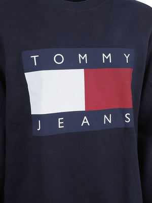 FELPA UOMO GIROCOLLO REG BIG FLAG - TOMMY JEANS<BR/> DM0DM22643 0GY DARK BLUE TOMMY HILFIGER 