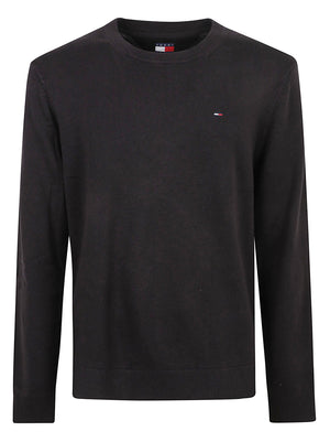MAGLIONE UOMO GIROCOLLO SLIM ESS LIGHT - TOMMY JEANS <BR/> DM0DM22853 BDS Black TOMMY HILFIGER 