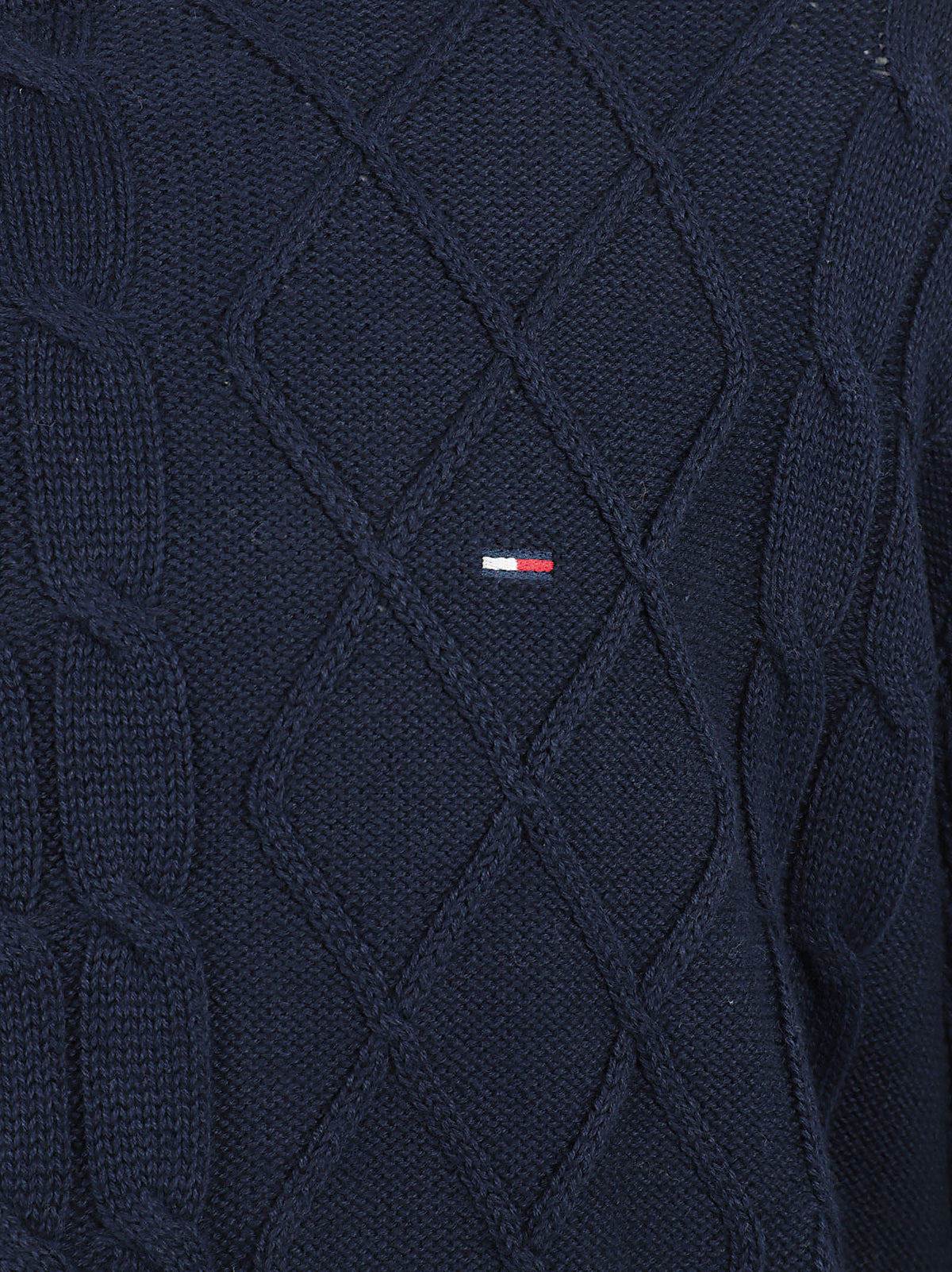 MAGLIONE UOMO GIROCOLLO REG CLASSIC FLAG CABLE - TOMMY JEANS<BR/> DM0DM23405 C1G DARK NIGHT NAVY TOMMY HILFIGER 
