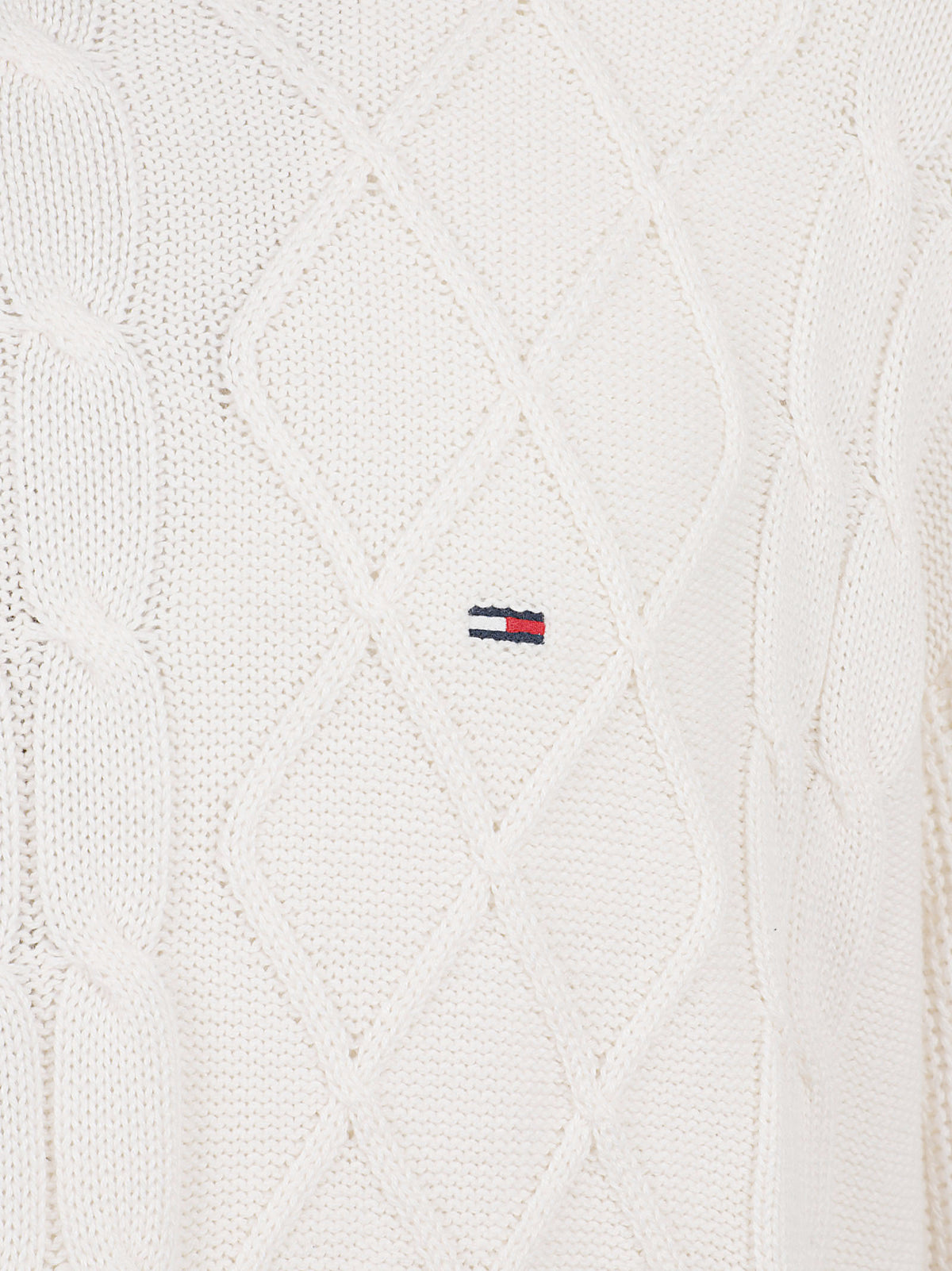 MAGLIONE UOMO GIROCOLLO REG CLASSIC FLAG CABLE - TOMMY JEANS <BR/> DM0DM23405 YBH ANCIENT WHITE TOMMY HILFIGER 