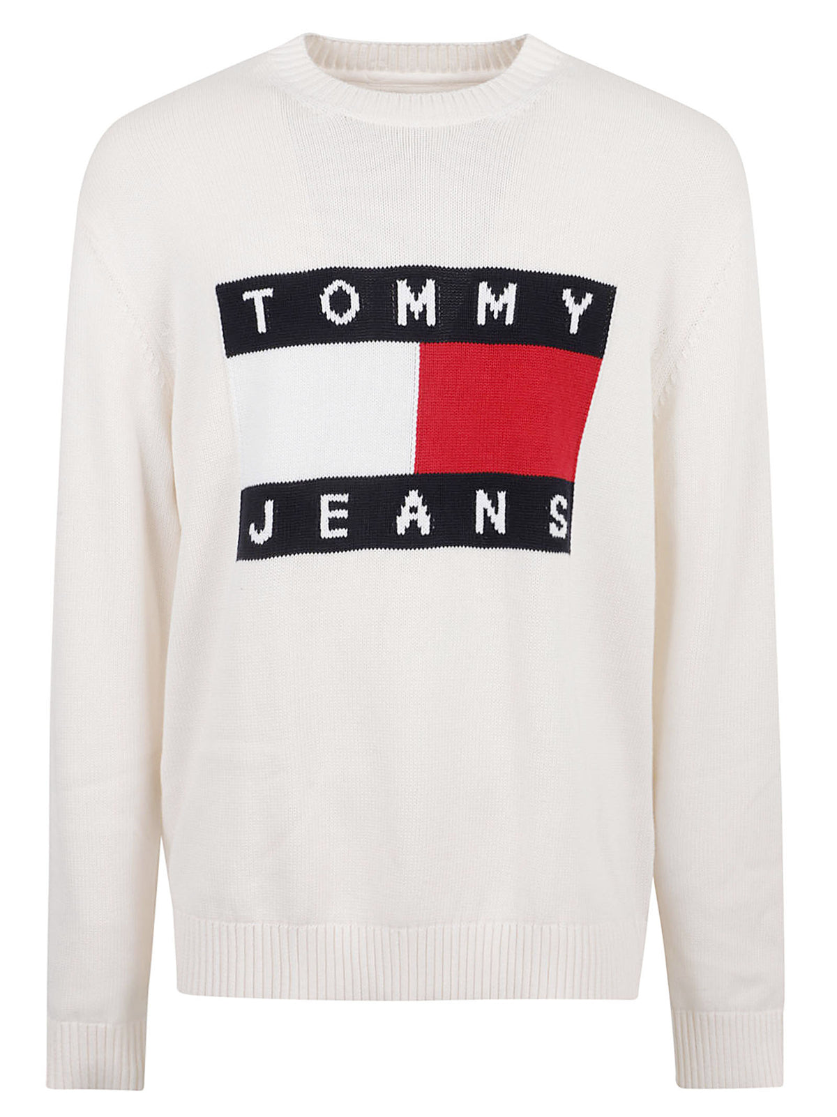 MAGLIONE UOMO GIROCOLLO REG FLAG - TOMMY JEANS<BR/> DM0DM23413 YBH ANCIENT WHITE TOMMY HILFIGER 