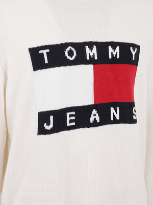MAGLIONE UOMO GIROCOLLO REG FLAG - TOMMY JEANS<BR/> DM0DM23413 YBH ANCIENT WHITE TOMMY HILFIGER 