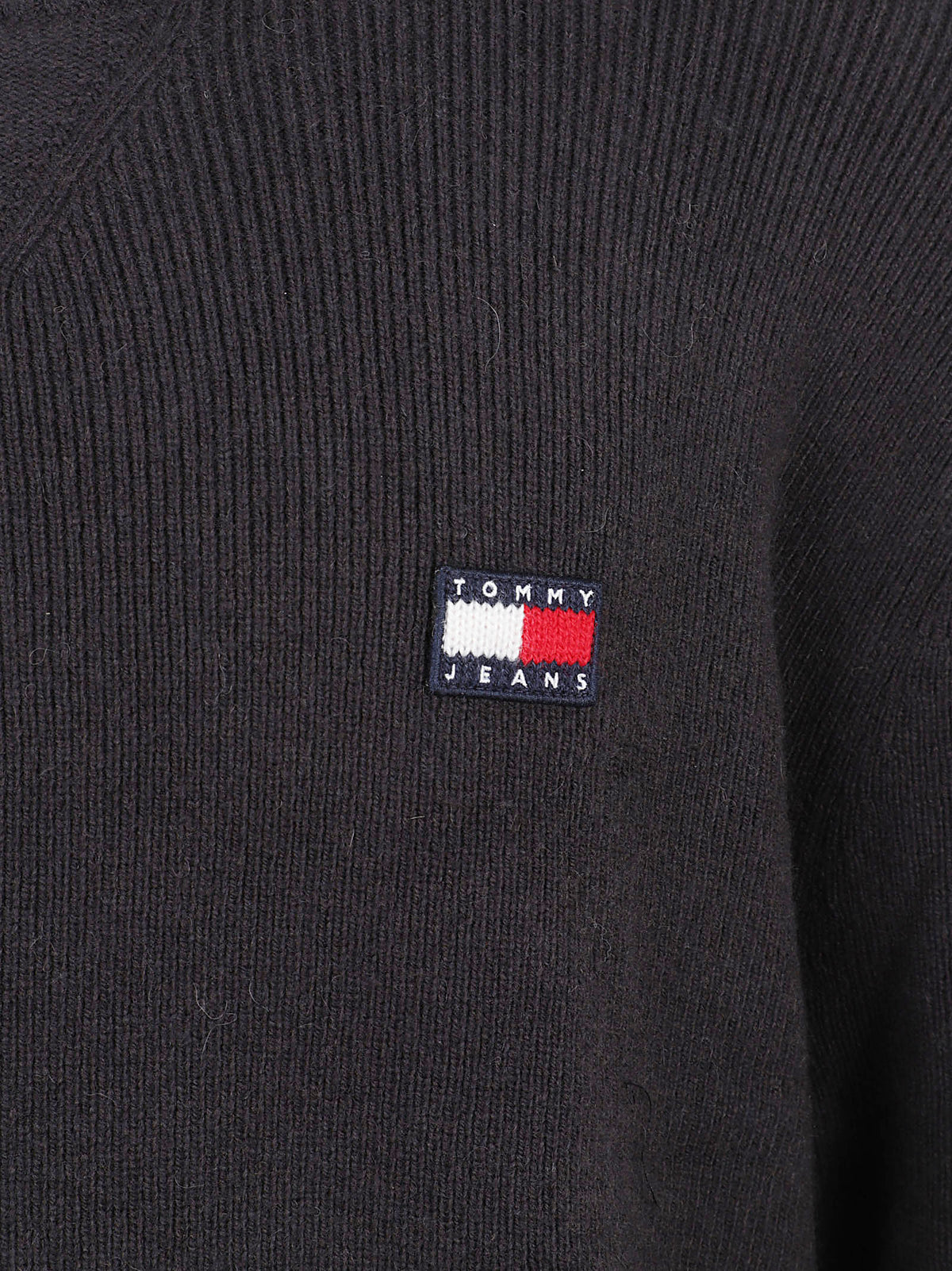 MAGLIONE UOMO GIROCOLLO REG WOOL MIX - TOMMY JEANS<BR/> DM0DM23572 BDS Black TOMMY HILFIGER 