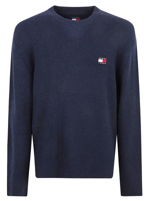 MAGLIONE UOMO GIROCOLLO REG WOOL MIX - TOMMY JEANS DM0DM23572 C1G DARK BLUE TOMMY HILFIGER 