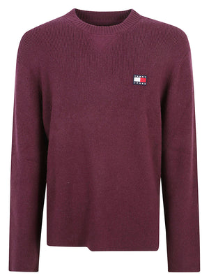 MAGLIONE UOMO GIROCOLLO REG WOOL MIX - TOMMY JEANS<BR/> DM0DM23572 V11 CALYPSO BERRY TOMMY HILFIGER 