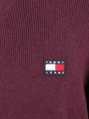 MAGLIONE UOMO GIROCOLLO REG WOOL MIX - TOMMY JEANS<BR/> DM0DM23572 V11 CALYPSO BERRY TOMMY HILFIGER 