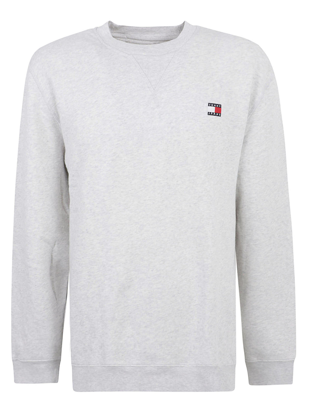 FELPA UOMO GIROCOLLO REG BADGE - TOMMY JEANS DM0DM23607 P08 ICE GREY HEATHER TOMMY HILFIGER 