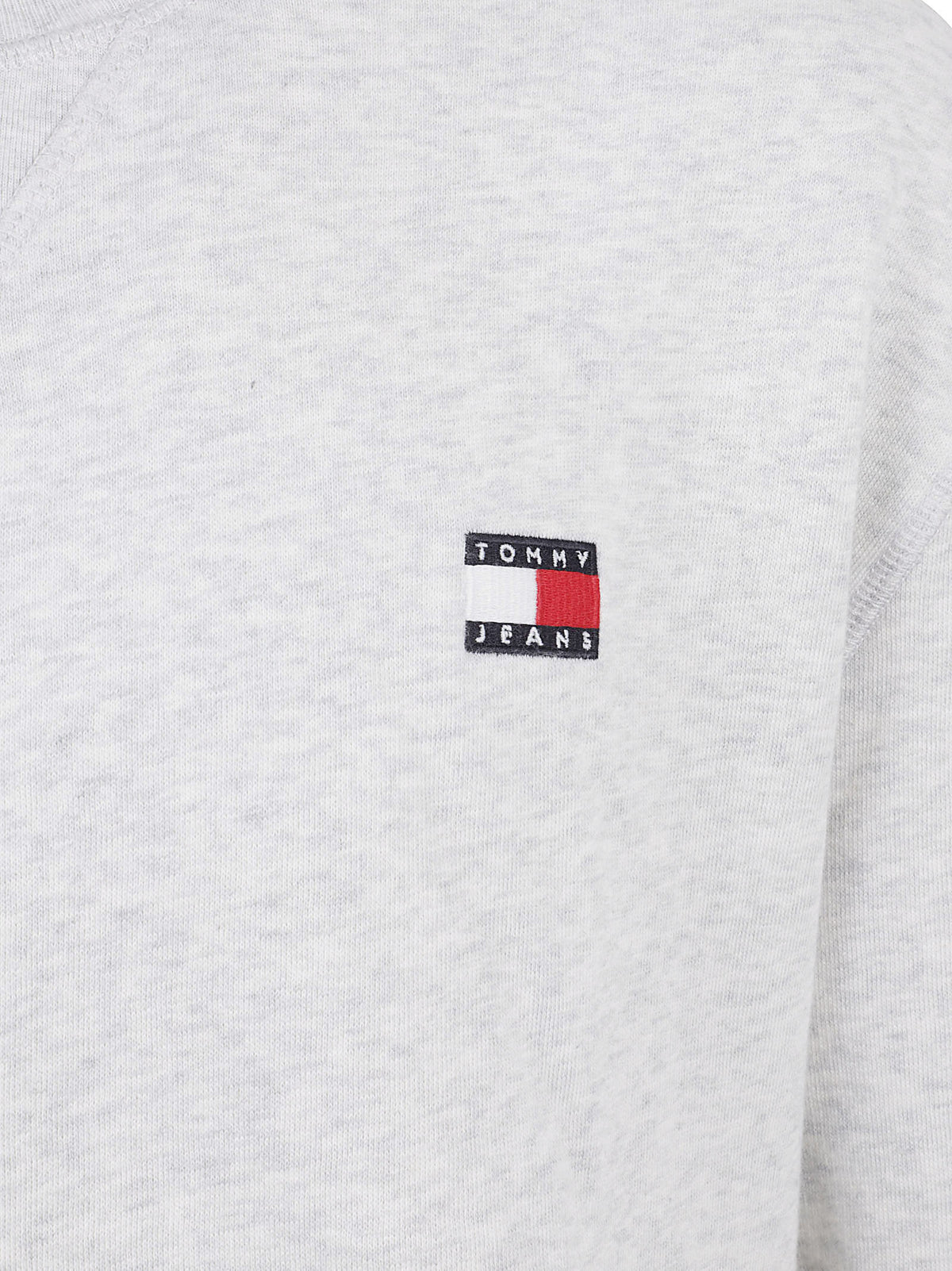 FELPA UOMO GIROCOLLO REG BADGE - TOMMY JEANS DM0DM23607 P08 ICE GREY HEATHER TOMMY HILFIGER 