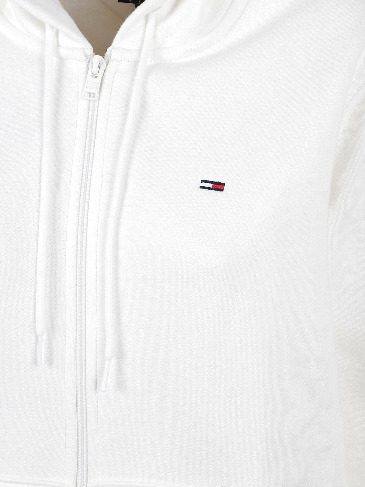 FELPA DONNA CON CAPPUCCIO TJW REG S FLAG ZIP - TOMMY JEANS<BR/> DW0DW19729 YBL Ecru TOMMY HILFIGER 