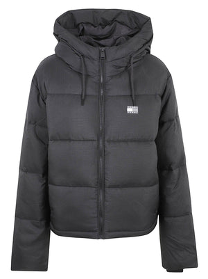 GIACCA DONNA IMBOTTITA TJW HOODED PUFFER JACKET - TOMMY JEANS <BR/> DW0DW21625 BDS Black TOMMY HILFIGER 