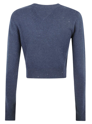 MAGLIONE GIROCOLLO DONNA TJW SPARKLE FLAG - TOMMY JEANS DW0DW21690 C1G DARK BLUE TOMMY HILFIGER 