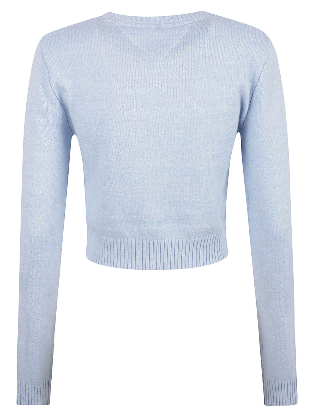 MAGLIONE GIROCOLLO DONNA TJW SPARKLE FLAG - TOMMY JEANS DW0DW21690 C1N SHEER BLUE TOMMY HILFIGER 
