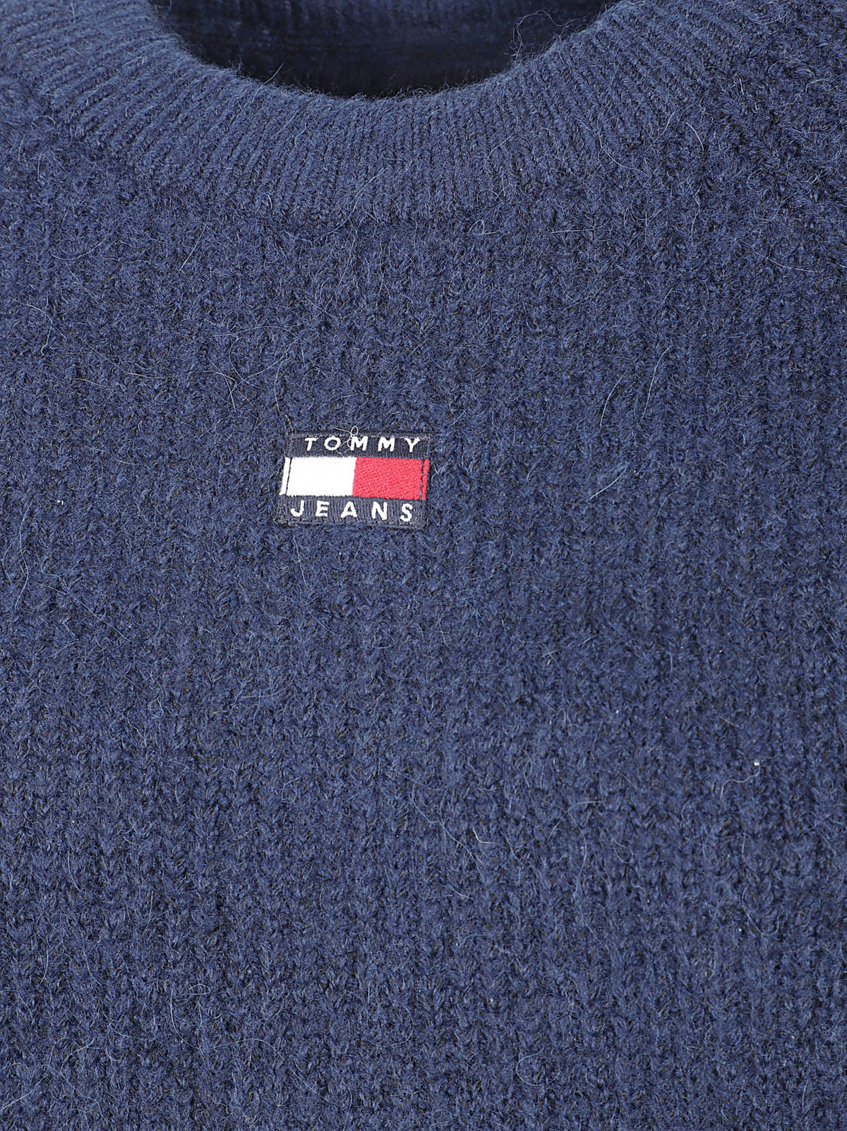 MAGLIONE GIROCOLLO DONNA TJW CROP BADGE - TOMMY JEANS<BR/> DW0DW22024 C1G DARK BLUE TOMMY HILFIGER 