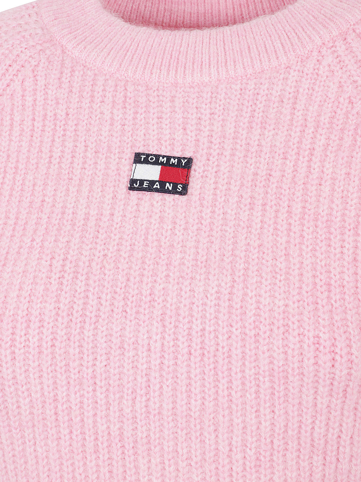 MAGLIONE GIROCOLLO DONNA TJW CROP BADGE - TOMMY JEANS DW0DW22024 TPF PINK SUGAR TOMMY HILFIGER 