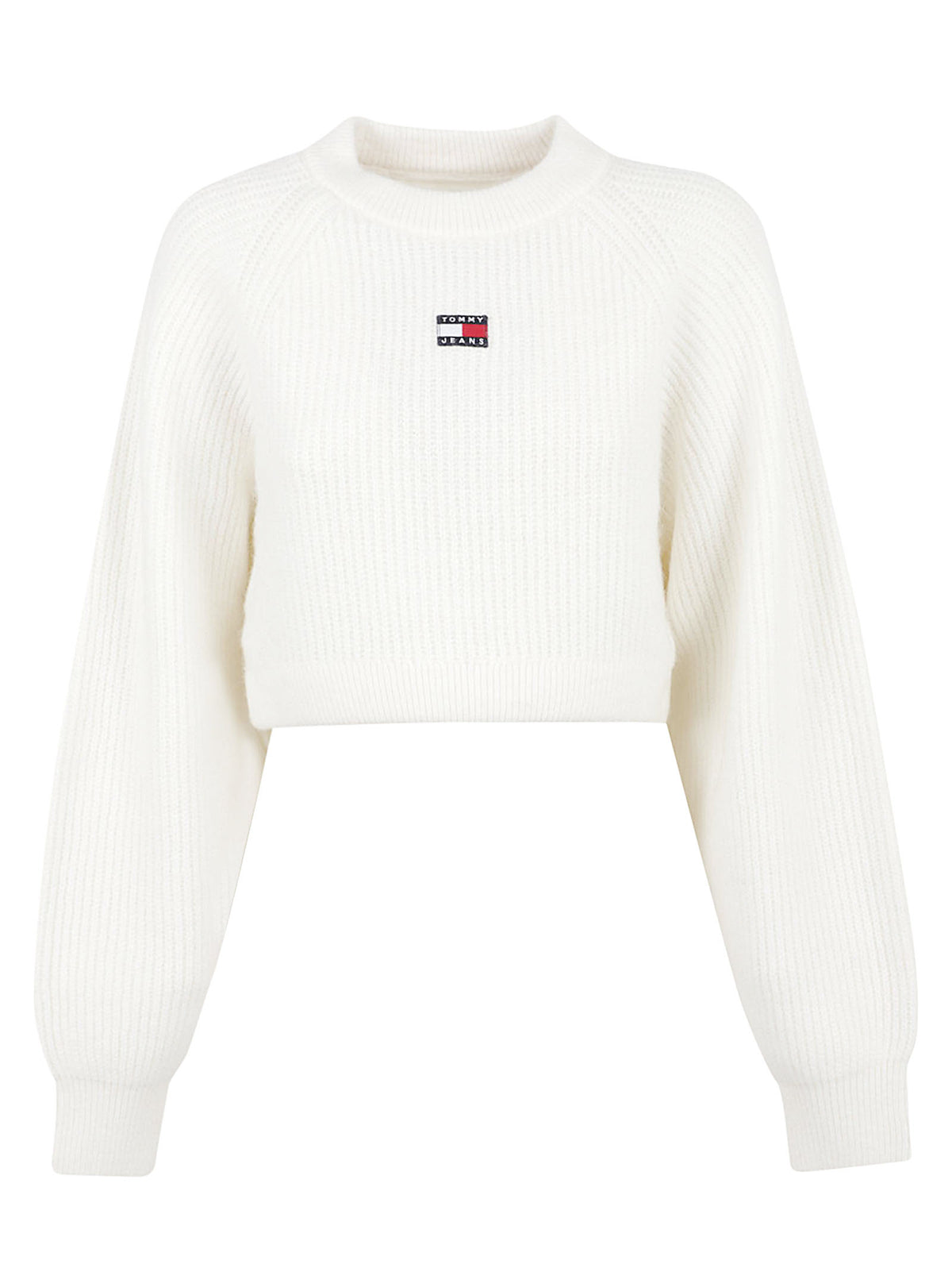 MAGLIONE GIROCOLLO DONNA TJW CROP BADGE - TOMMY JEANS<BR/> DW0DW22024 YBH OFF WHITE TOMMY HILFIGER 