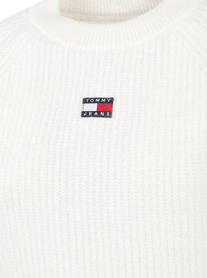 MAGLIONE GIROCOLLO DONNA TJW CROP BADGE - TOMMY JEANS<BR/> DW0DW22024 YBH OFF WHITE TOMMY HILFIGER 