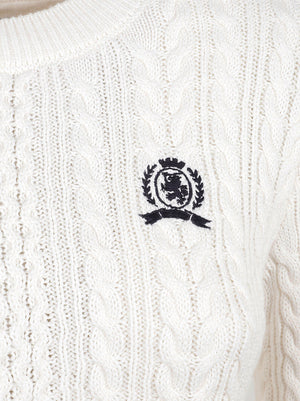 MAGLIONE GIROCOLLO DONNA TJW RWB TIPPING - TOMMY JEANS DW0DW22933 YBH ANCIENT WHITE TOMMY HILFIGER 